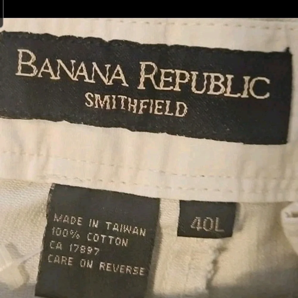 Banana Republic Smithfield MenXL W40X34L Wht Pleat Slacks/Pants Y2k Boho Cottage
